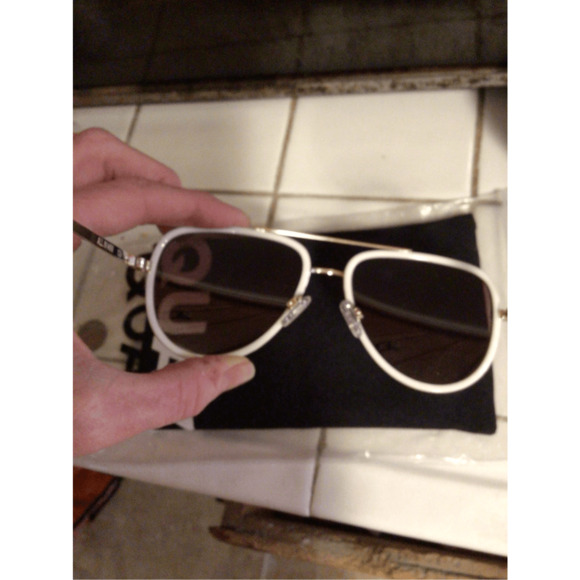 New ! RARE Quay All In mini white and brown aviator main image 7